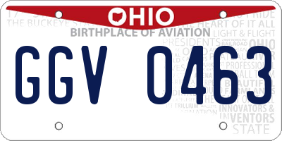 OH license plate GGV0463