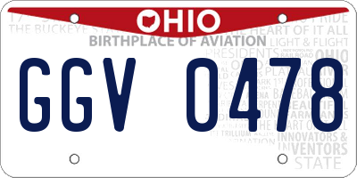 OH license plate GGV0478