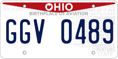 OH license plate GGV0489