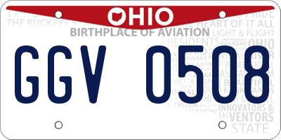 OH license plate GGV0508