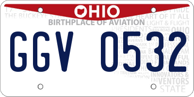 OH license plate GGV0532