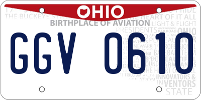 OH license plate GGV0610