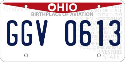 OH license plate GGV0613