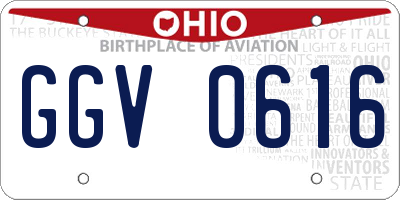 OH license plate GGV0616