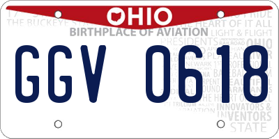 OH license plate GGV0618