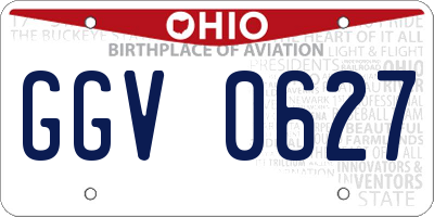 OH license plate GGV0627