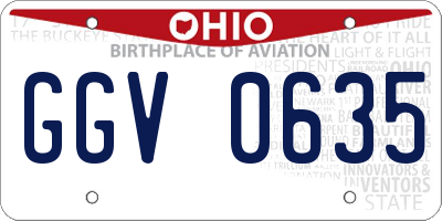OH license plate GGV0635