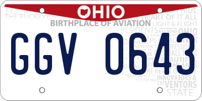 OH license plate GGV0643