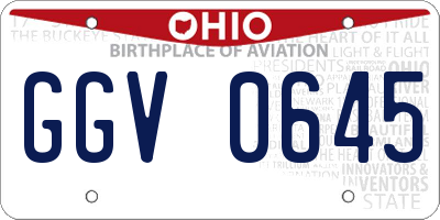 OH license plate GGV0645