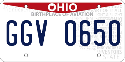 OH license plate GGV0650
