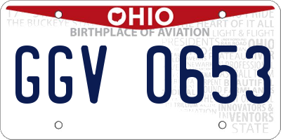 OH license plate GGV0653