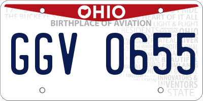 OH license plate GGV0655
