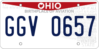 OH license plate GGV0657