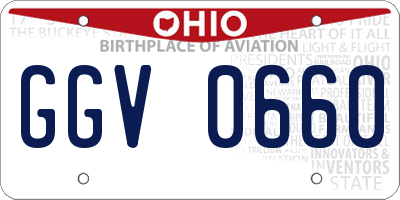 OH license plate GGV0660