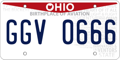 OH license plate GGV0666