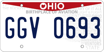 OH license plate GGV0693