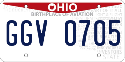 OH license plate GGV0705