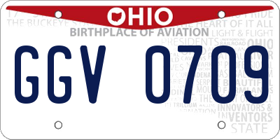 OH license plate GGV0709