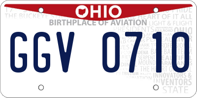 OH license plate GGV0710