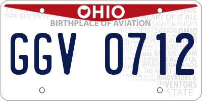 OH license plate GGV0712