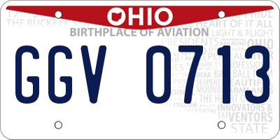 OH license plate GGV0713