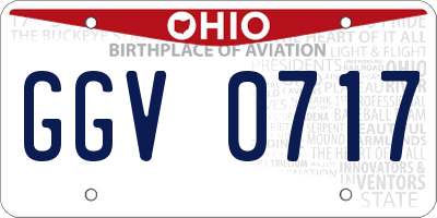 OH license plate GGV0717