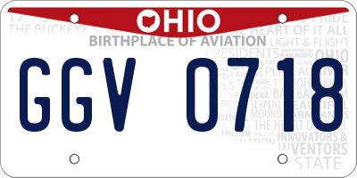 OH license plate GGV0718