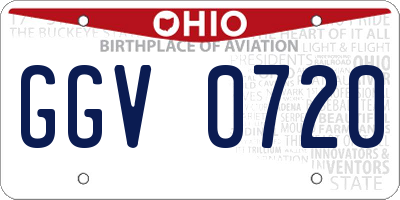 OH license plate GGV0720