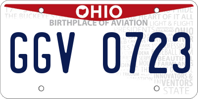 OH license plate GGV0723