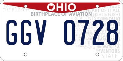 OH license plate GGV0728