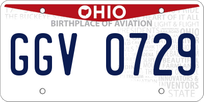 OH license plate GGV0729