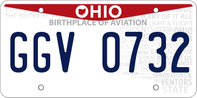 OH license plate GGV0732