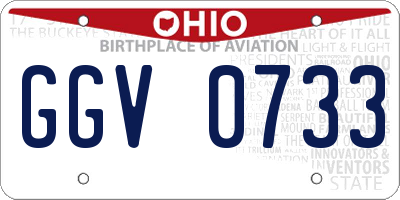 OH license plate GGV0733