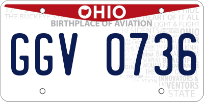 OH license plate GGV0736