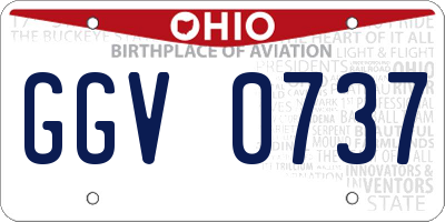 OH license plate GGV0737