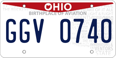 OH license plate GGV0740