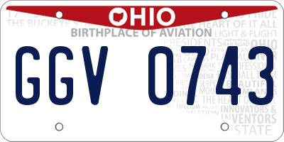 OH license plate GGV0743