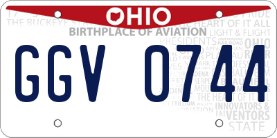 OH license plate GGV0744