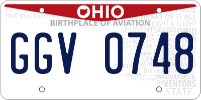 OH license plate GGV0748