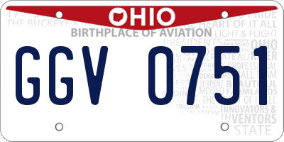 OH license plate GGV0751