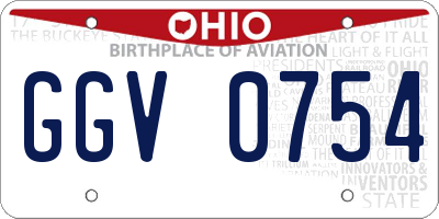 OH license plate GGV0754