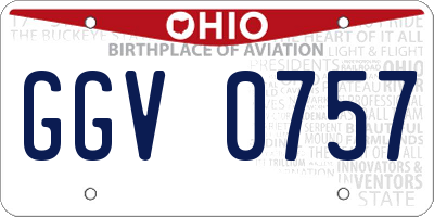 OH license plate GGV0757