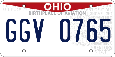 OH license plate GGV0765