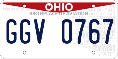 OH license plate GGV0767