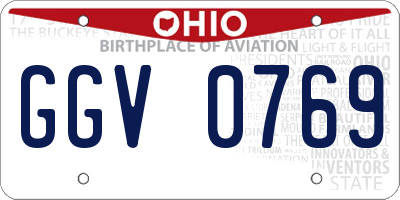 OH license plate GGV0769