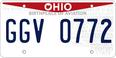 OH license plate GGV0772