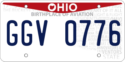 OH license plate GGV0776