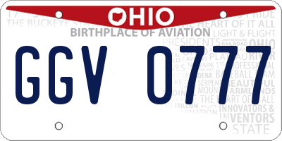 OH license plate GGV0777