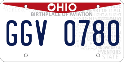 OH license plate GGV0780