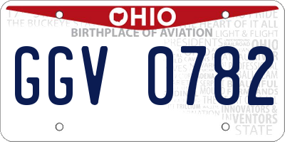 OH license plate GGV0782